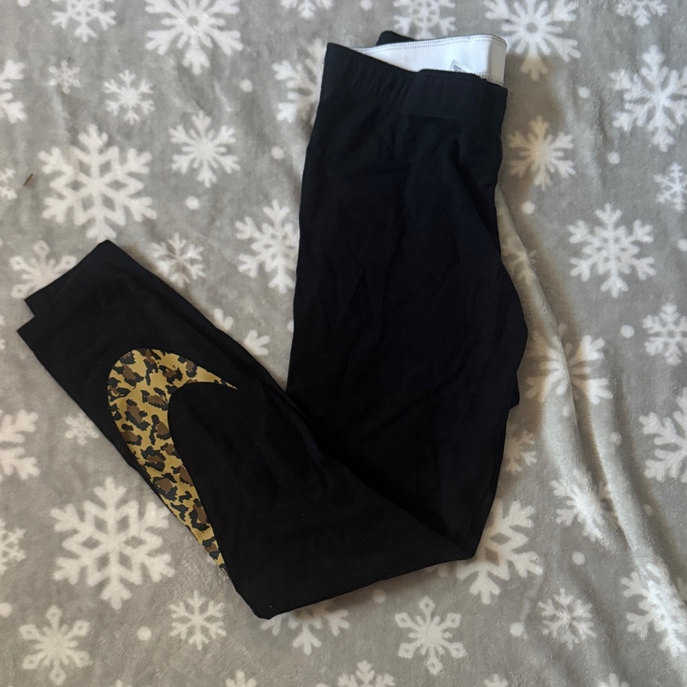 Nike Black Leggings with White Logo